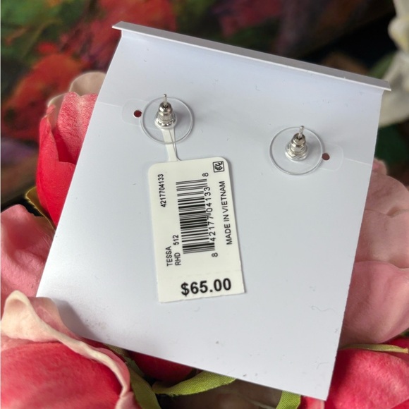 Kendra Scott Silver Tessa Dichroic Earrings in Iridescent Drusy - Picture 6 of 6